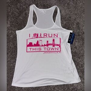 JAX 904 Women's White Running Tank Top, Size Large (L)